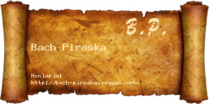 Bach Piroska névjegykártya