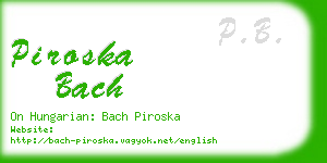 piroska bach business card